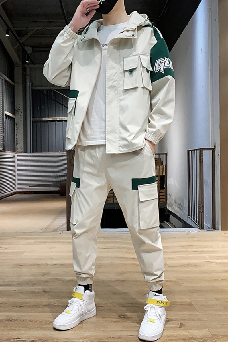 

set of A two clothes, men's coat, tights, sportswear, men's fashion