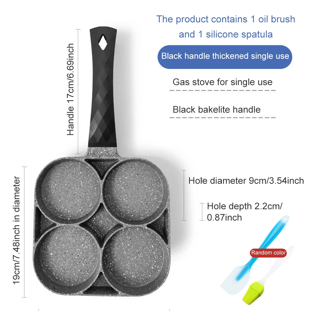 

Four-hole Frying Pot Thickened Omelet Pan Non-stick Egg Pancake Steak Pan Cooking Egg Ham Pans Breakfast Maker