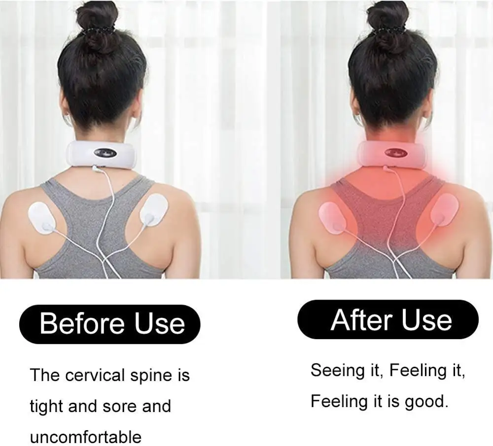 

Electric EMS Neck Massager Magnetic Pulse Cervical Massager with Heating Function 15 Intensity 6 Modes Mini Neck Massager