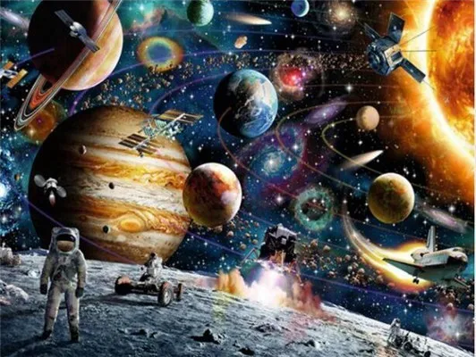 Белый Полный Круглый Алмаз Картина звездное небо фермерский дом Декор Картина DIY звезда фантастика Алмазная вышивка подарок - Цвет: Белый
