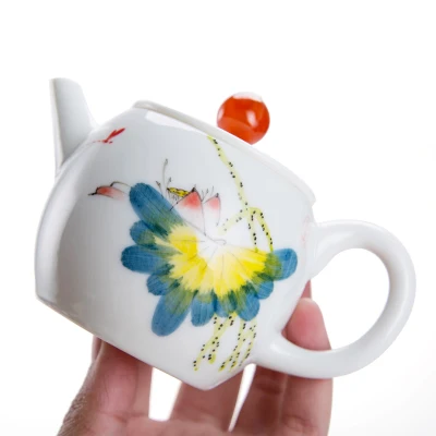 Керамический чайный набор с ручной росписью Цзиндэчжэнь дорожный один чайник