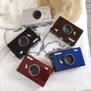 Дизайнерские сумки в форме камеры для женщин, роскошные дамские сумочки в форме коробки, дорожные сумки-мессенджеры на ремне с цепочкой, 2019