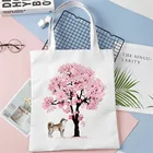 Женская Холщовая Сумка-тоут для покупок, с принтом