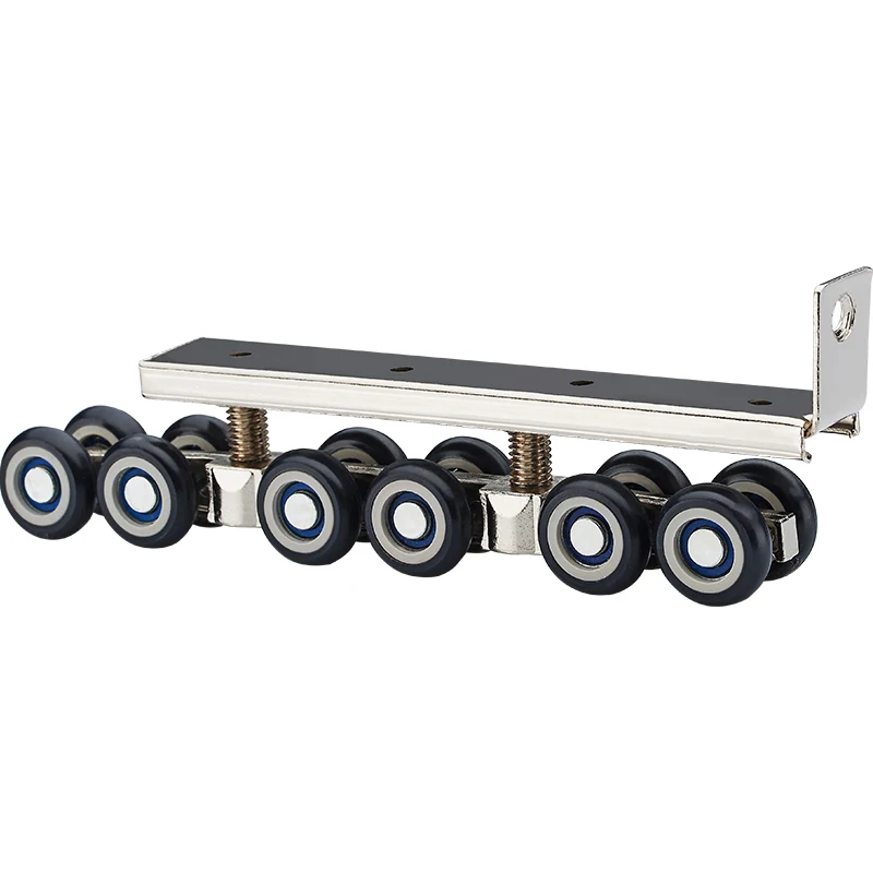 Двойная композитная нейлоновая раздвижная дверь из нержавеющей стали 12 колесный