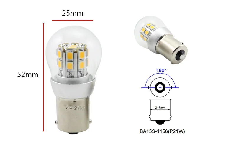 1156 led P21W двойной светильник 6v P21/5 w Bay15d 36v 48v светодиодный автомобильный сигнальный светильник головной светильник автомобильный светильник s 3w стояночный тормоз