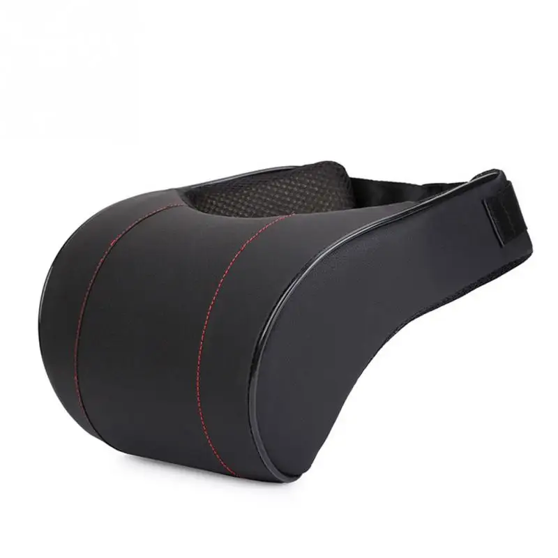 black 28x18x26x9cm 1 шт. Автомобильная подушка для шеи из искусственной кожи, подушка для шеи с эффектом памяти, подушка для отдыха на шее, подушка для подголовника, подушка высокого качества, Универсальная автомобильная подушка - Цвет: black 28x18x26x9cm