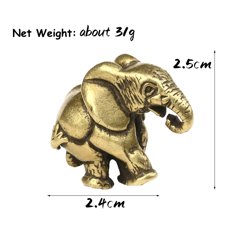 Ретро Медный твердый милый брелок для ключей со слоном кольца кулон ювелирные