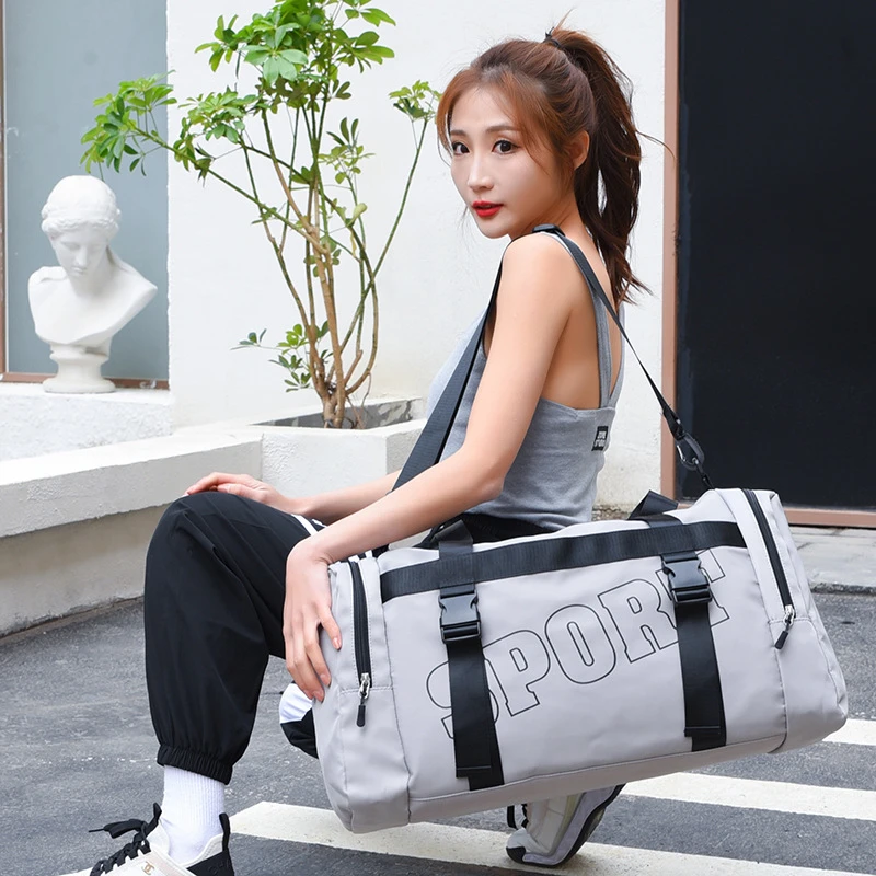 New Style Outdoor Sports Women's Bag Portable Oxford Cloth Travel Luggage Ultra-light Folding Yoga Gym Fitness Ball Game Handbag