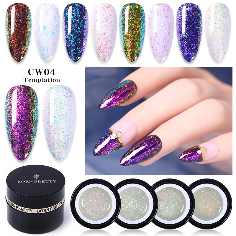 От BORN PRETTY Cloud прогулочная серии Гель лак для ногтей 5 мл 3D Хамелеон блестками