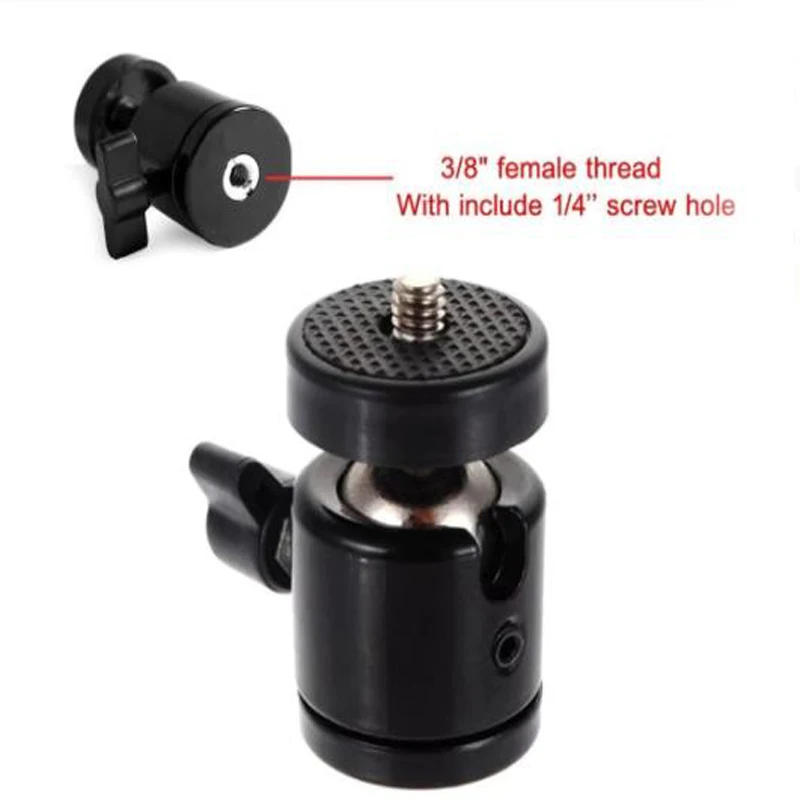 

Small Ball Head Spherical 1/4-3/8 for Mount Stand Three-hole Gimbal DSLR Camera Accessories Mini Tripod Spare Parts