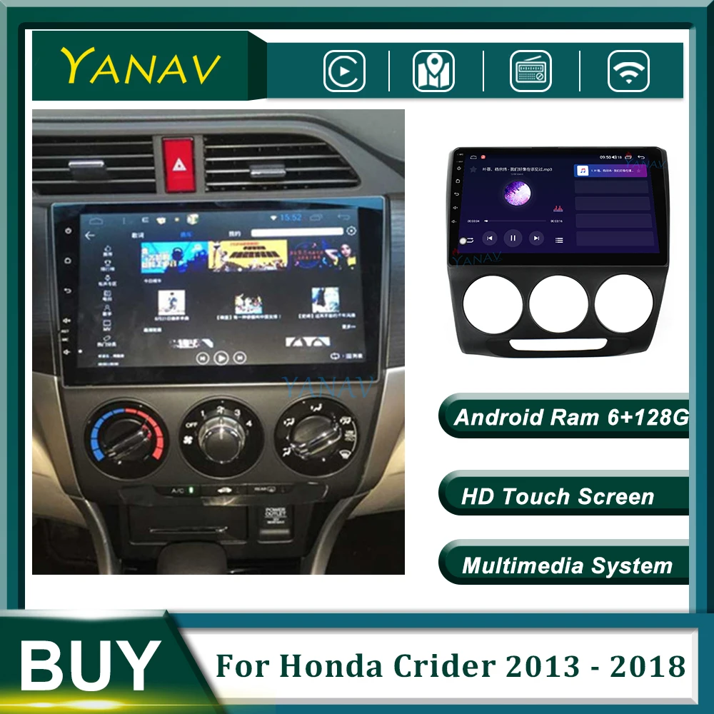 

Автомагнитола 2 Din, 128 ГГц, Android, GPS-навигация для Honda Crider 2013-2018, автомобильный аудиоприемник, мультимедийная система, mp3-плеер