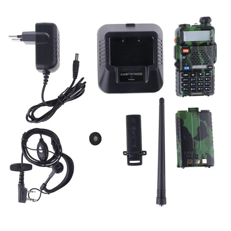 Green Уличная UV-5R портативная рация профессиональная CB радиостанция Baofeng UV5R трансивер 5 Вт VHF UHF портативная UV 5R охотничья радиостанция - Цвет: Green