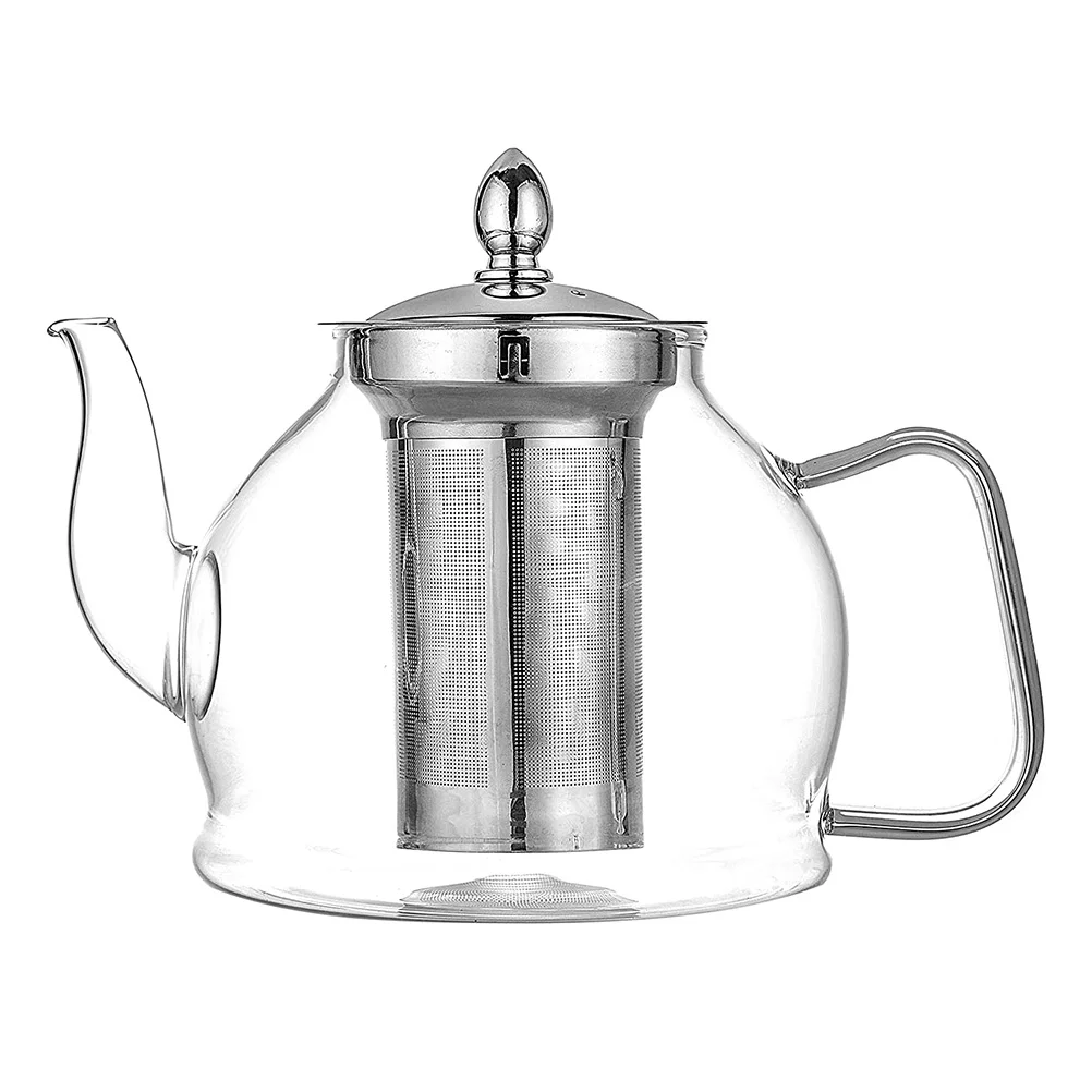 

1Pc Sturdy Household Teapot Transparent Teapot With Filter Filtering Teapot