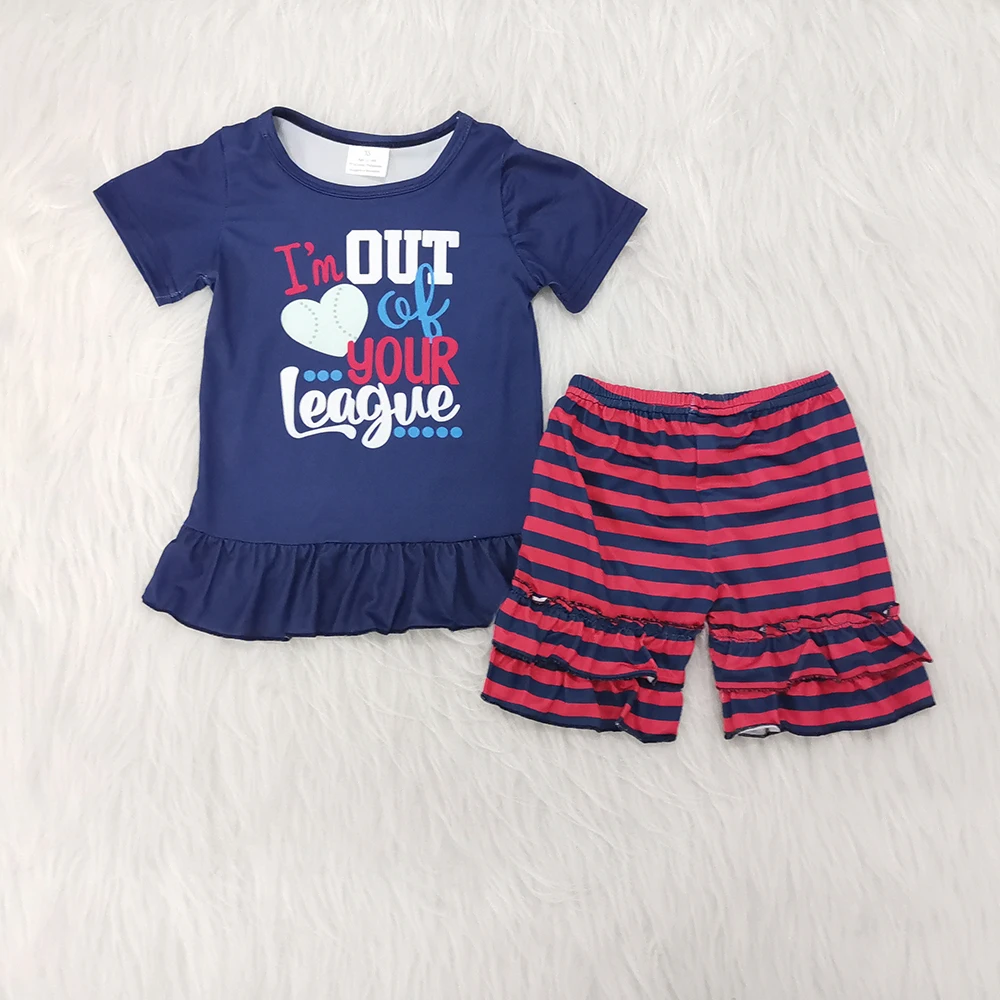 

New Style Kids Heart Print Summer Outfits Kids Clothes Toddles Boutique Outfits Girls Clothes Set Child Clothing