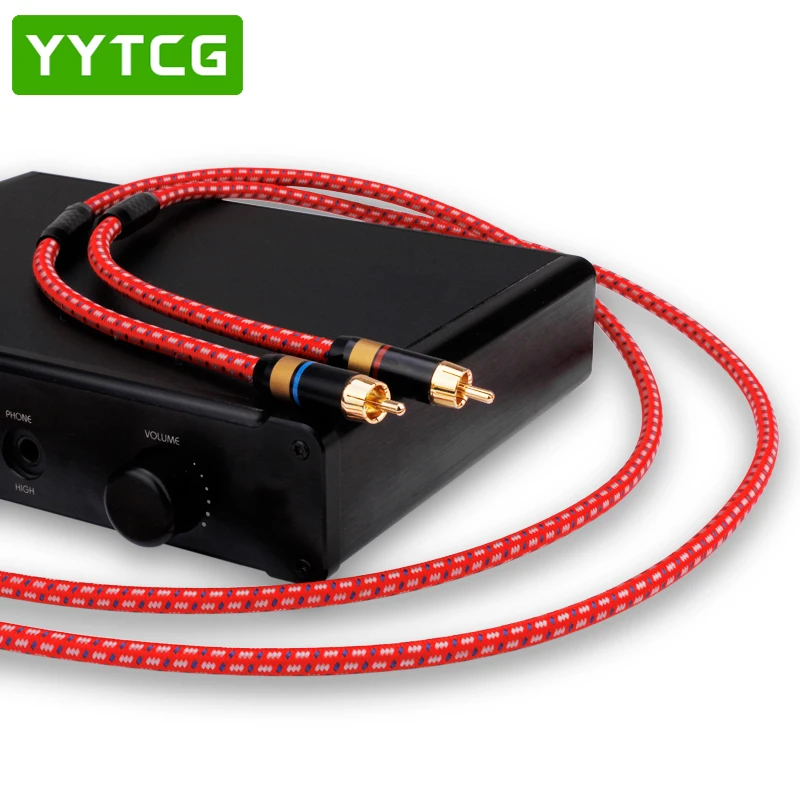 YYTCG Hi Fi RCA кабель высокое качество 4N OFC 2RCA мужской аудио усилитель CD DVD