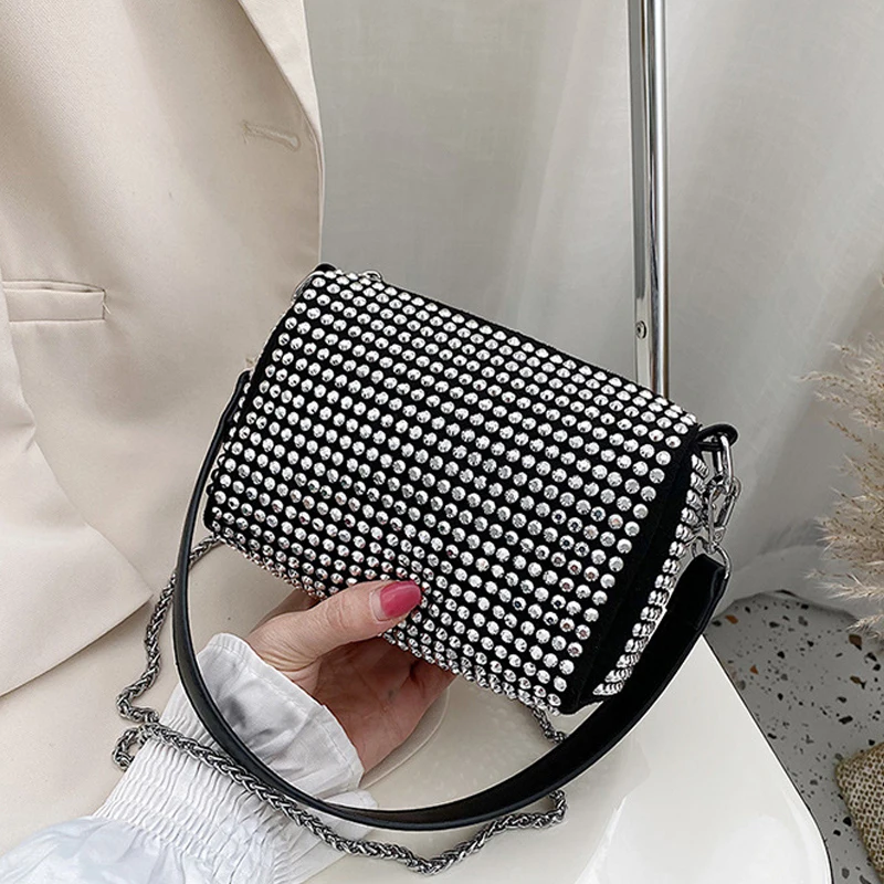 

New Exquisite PU Leather Women's Shoulder Messenger Bags Fashion Diamond Shopper Crossbody Bag Large Capacity Handbag For Woman