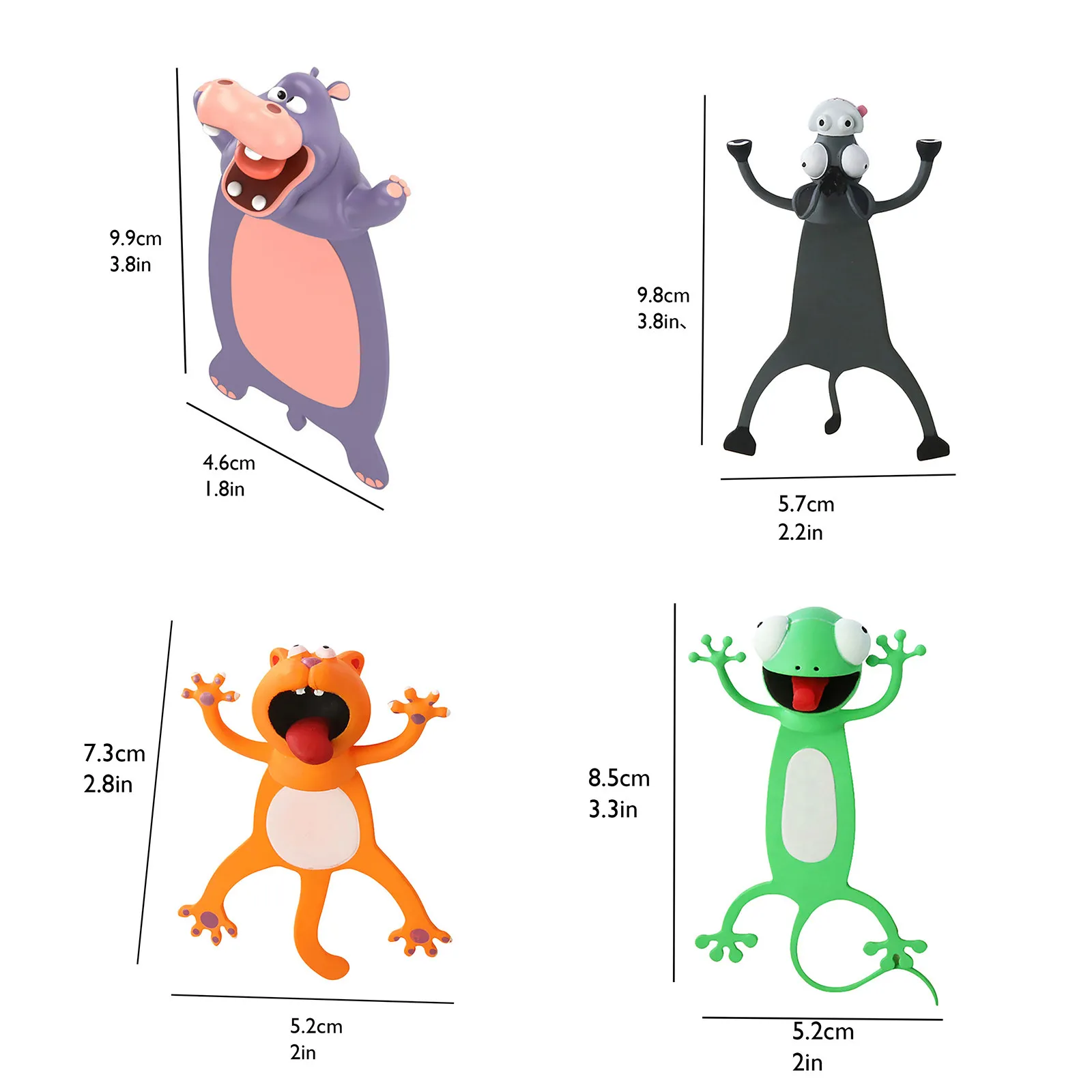 4 шт. Симпатичные 3d Животные сжатие кот кролик мышь закладки Творческий Волк для