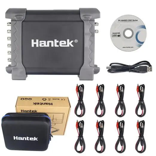 1008A New (no HT25) Hantek 1008C 8 каналов программируемый генератор Цифровой мультиметр 1008C/1008A автомобильный осциллограф PC хранение Osciloscopio USB - Цвет: 1008A New (no HT25)