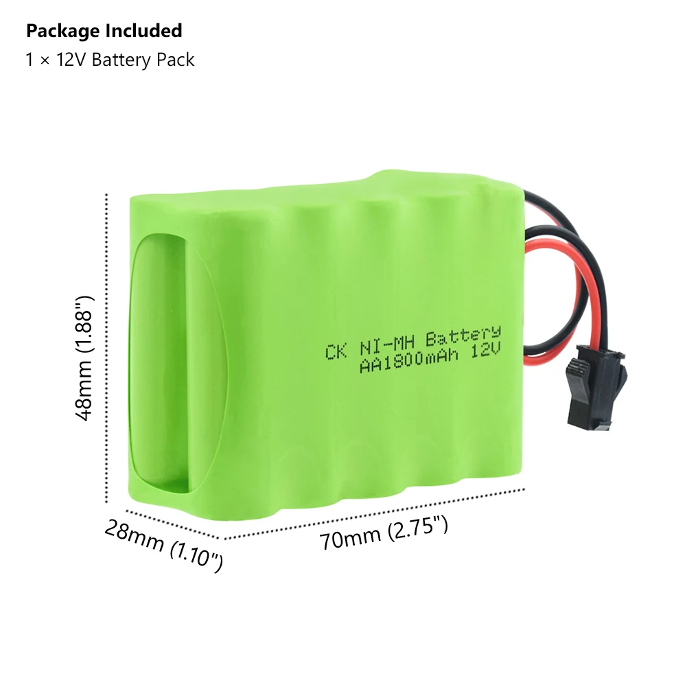 12V AA Ni MH аккумулятор группы 1800mAh перезаряжаемые с SM/L6.2 2 Pin Разъем для RC моделей