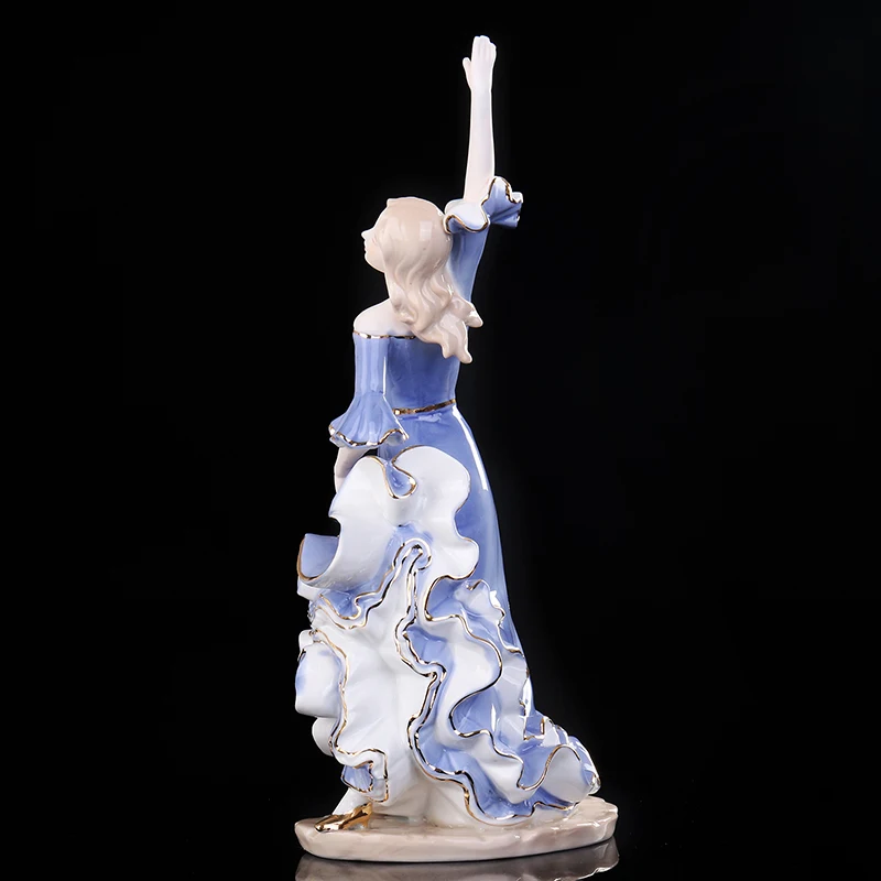 

Porcelain Passionate Lady Flamingo Latin Dancer Sculpture Ceramic Flamenco Dancing Figure Decor Gift Craft Ornament Accessories