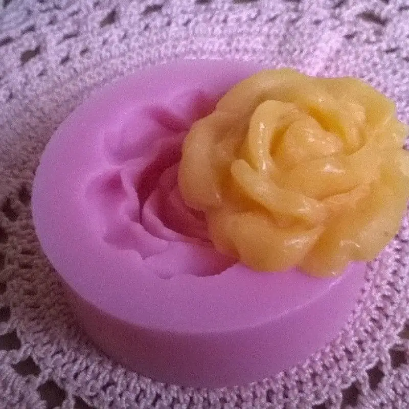 Пресс-форм 3D DIY силиконовые розового цветка Fondant (сахарная) торт Шоколадный