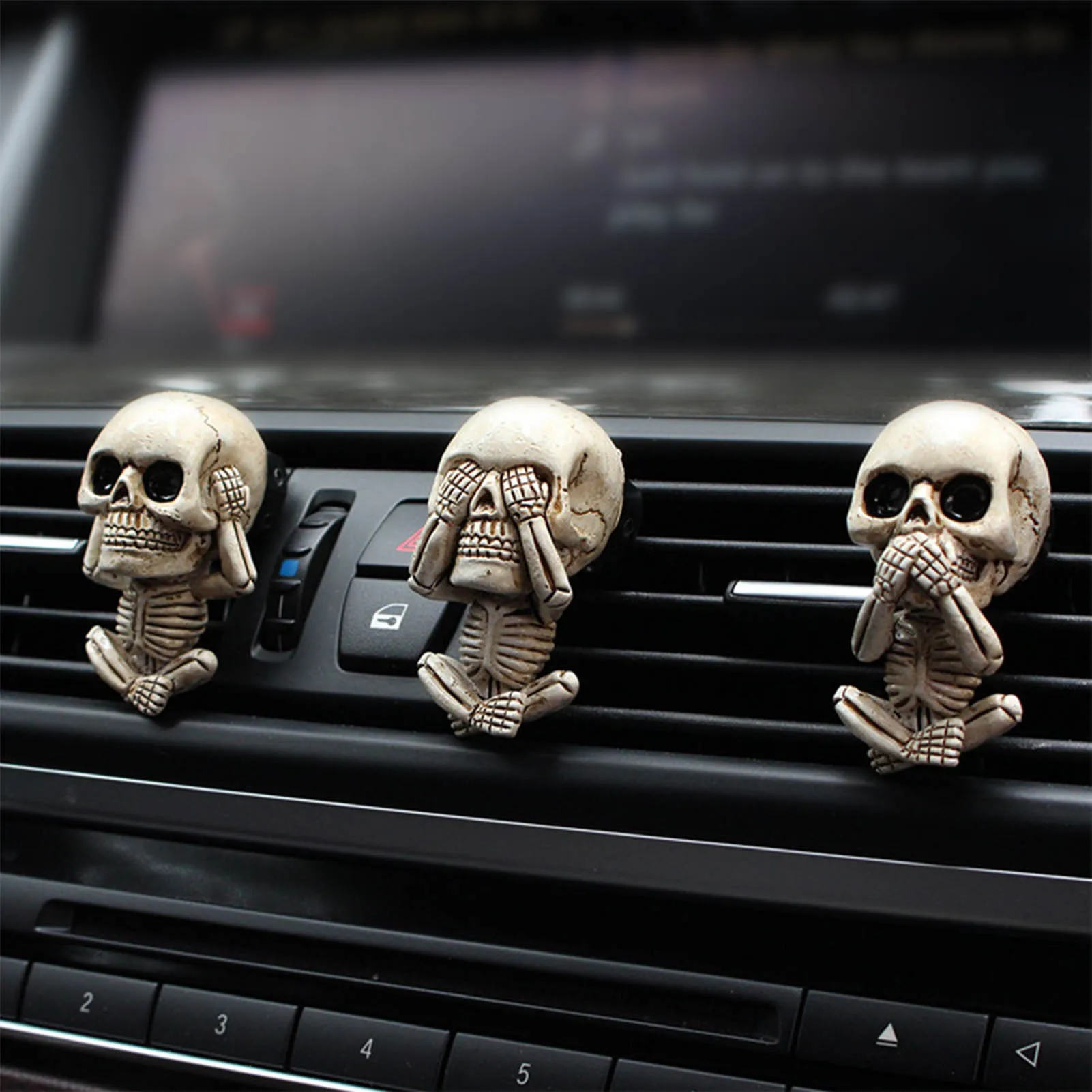 

Skull Ghost Car Air Freshener Car Perfume Diffuser Vent Clip Human Body Skeleton Aromatherapy Resin Car Smell Diffuser Clips