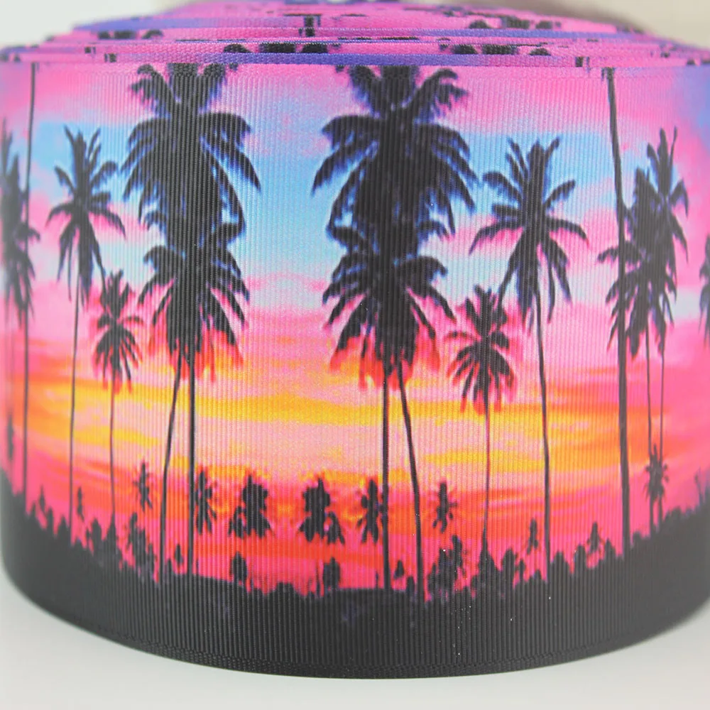 Фуксия пальмовое дерево печатная корсажная лента 9-75 мм DIY ручной работы