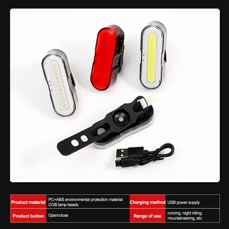 

New bike safety warning tail light Bicycle tail light USB charging low power cycling equipment MTB night riding tail light