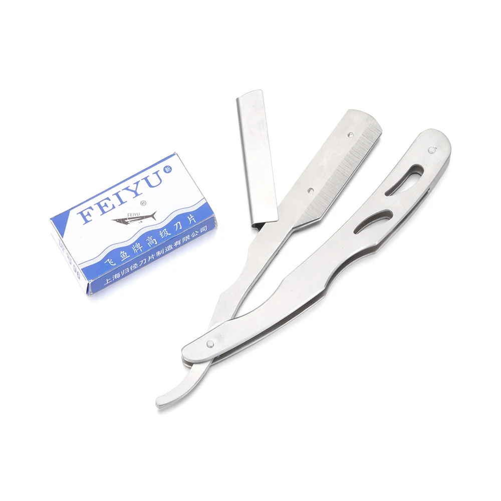 Складной мужской ручной прямой парикмахерский стальной бритвенный станок