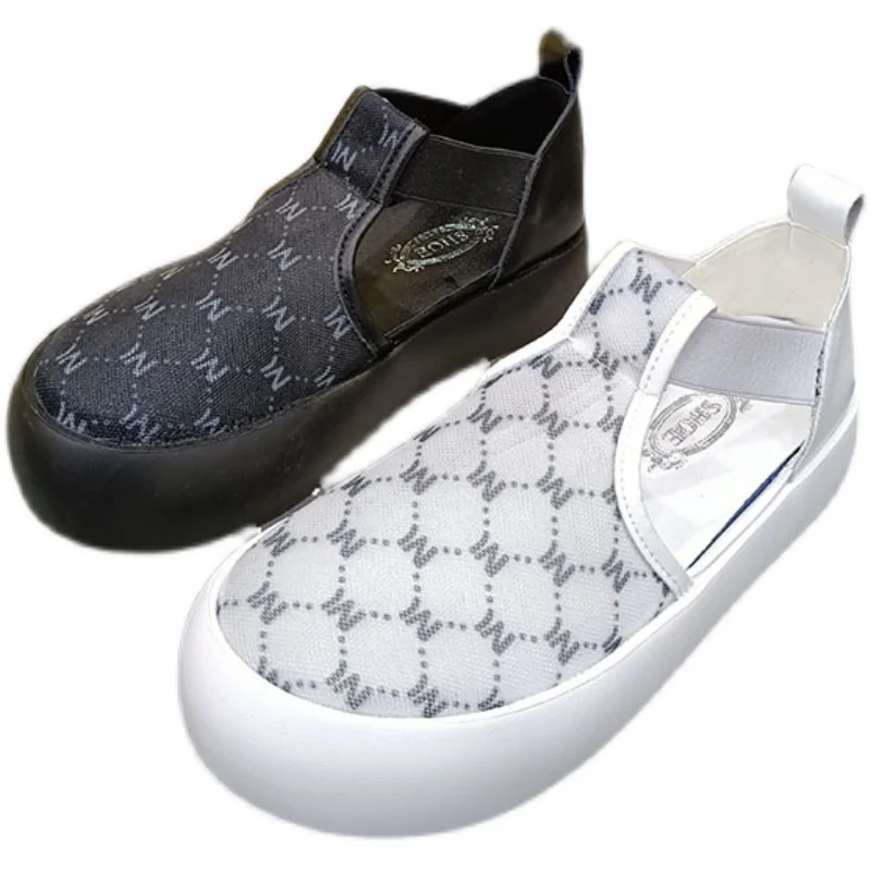 

2021 summer sandals new wild shoes letter breathable mesh elastic band loafers lazy shoes shallow mouth single shoes