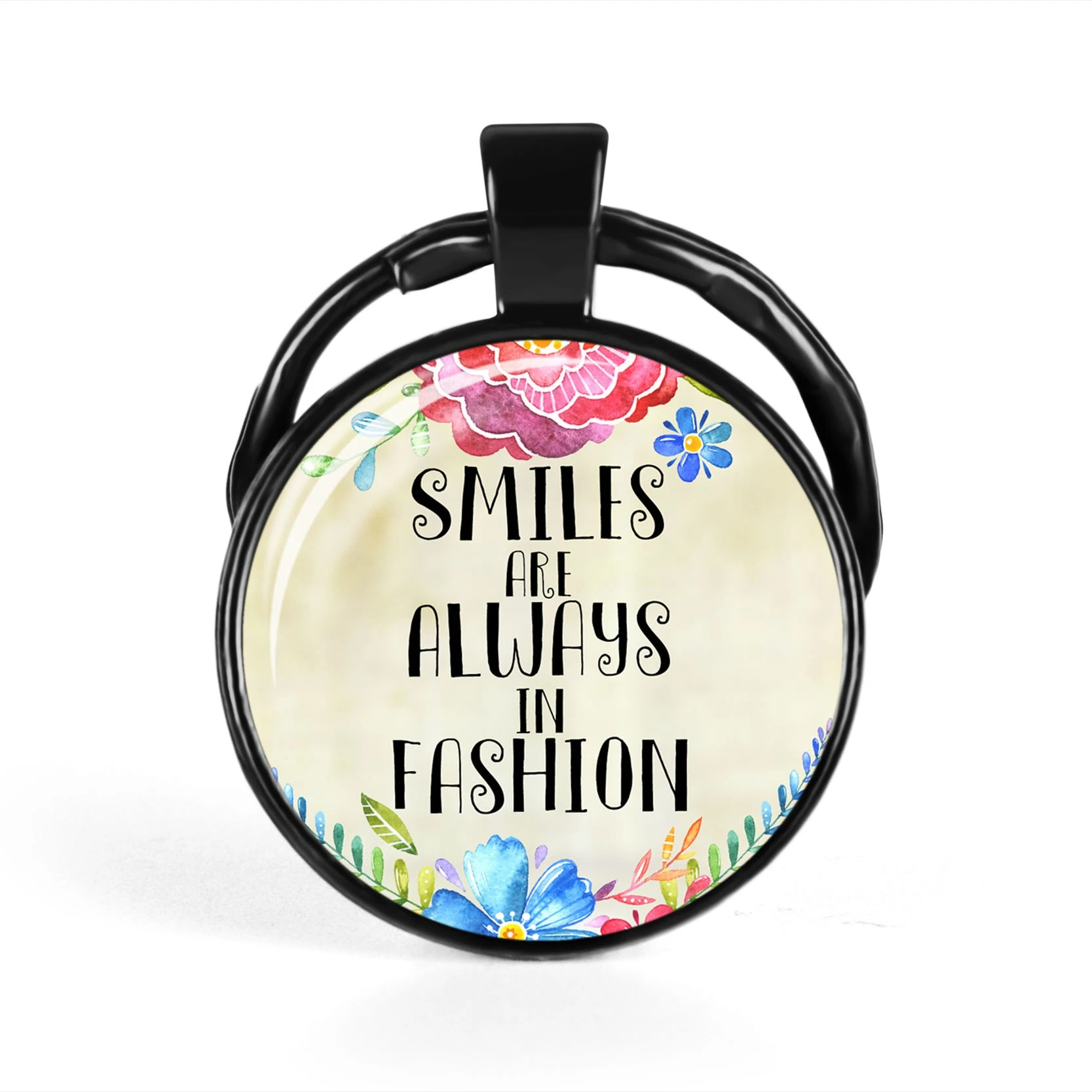 Модные Библейские стихи пословицы черное дно цветочный узор брелок стеклянный