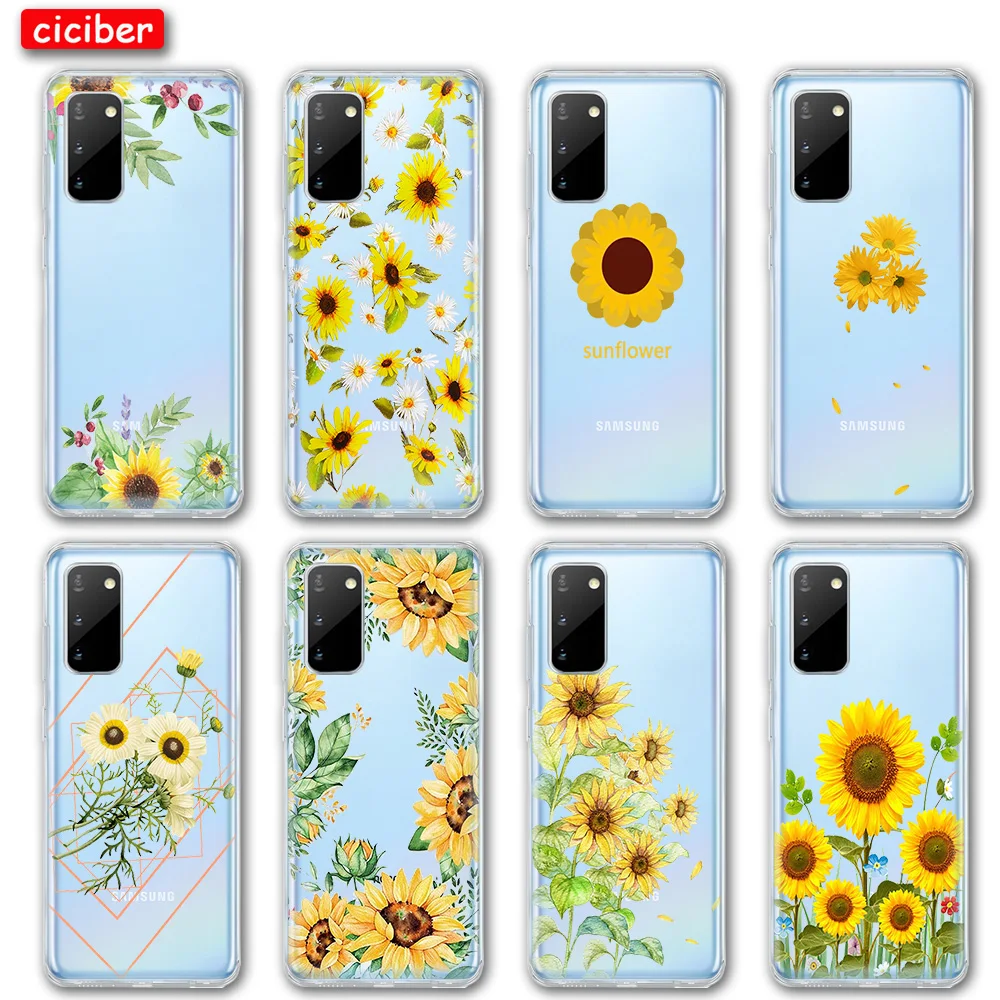 

Sunflower Daisy Case For Samsung S21 A51 S10 S9 S8 S20 Plus Ultra A50 A71 A70 A72 A52 A21S A02S NOTE 20 10 9 Plus Soft TPU Funda