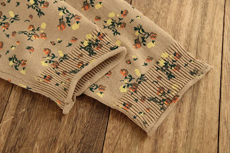 Mori Girl 2019 Women Sweater Floral Autumn Flower Printing Knit Cardigan Long sleeved Fashion Loose Tops YoYiKamomo |