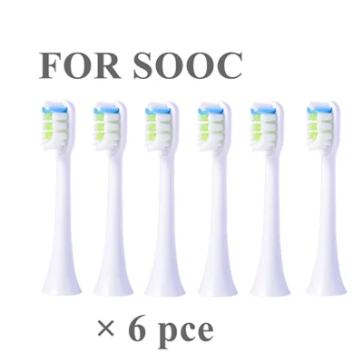 6PCS Replacement Toothbrush Heads fir for Soocas X3/X1/X5 for xiaomi Mijia Soocare T300 T500 Electric Tooth Brush Heads