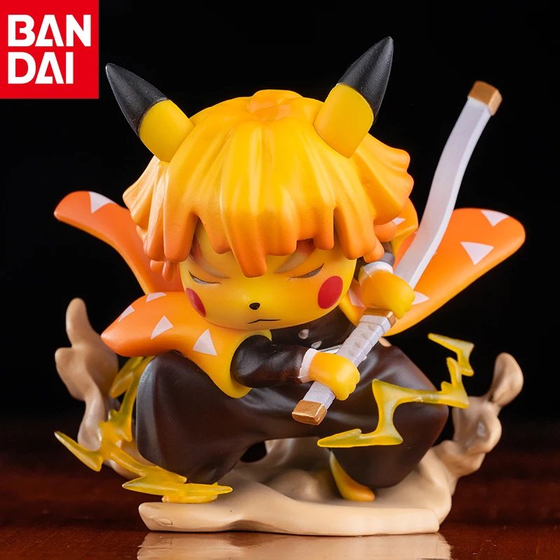 

Bandai рассеиватель демонов: Blade GK Pikachu Cos Agatsuma Zenitsu фигурка модели кукла для украшения автомобиля Аниме периферийные Фильмы и ТВ ПВХ