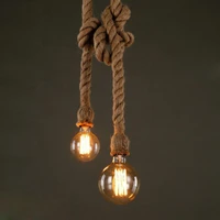 vintage hemp rope pendant light attic personality industrial pendant lamp restaurant bar coffee shop light studio bedroom