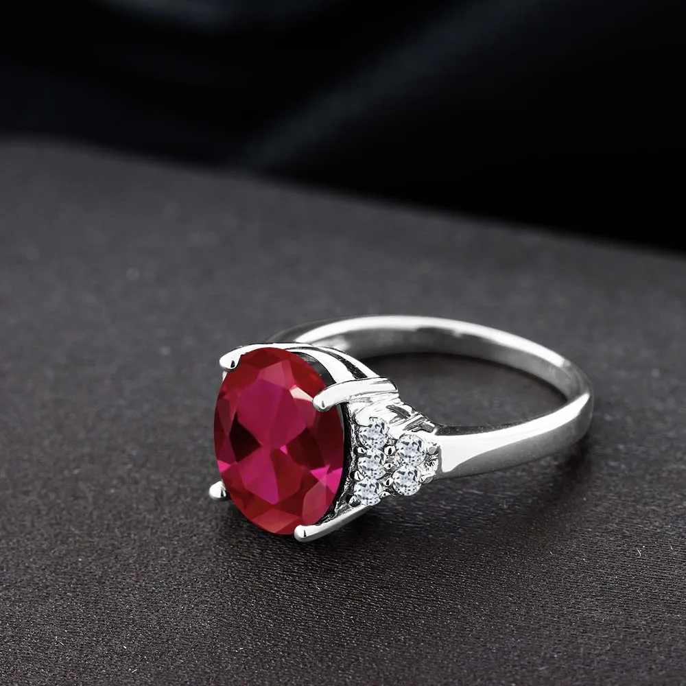 GemStoneKing 925 пробы Серебряное кольцо с большим драгоценным камнем 5 40 карат овальное
