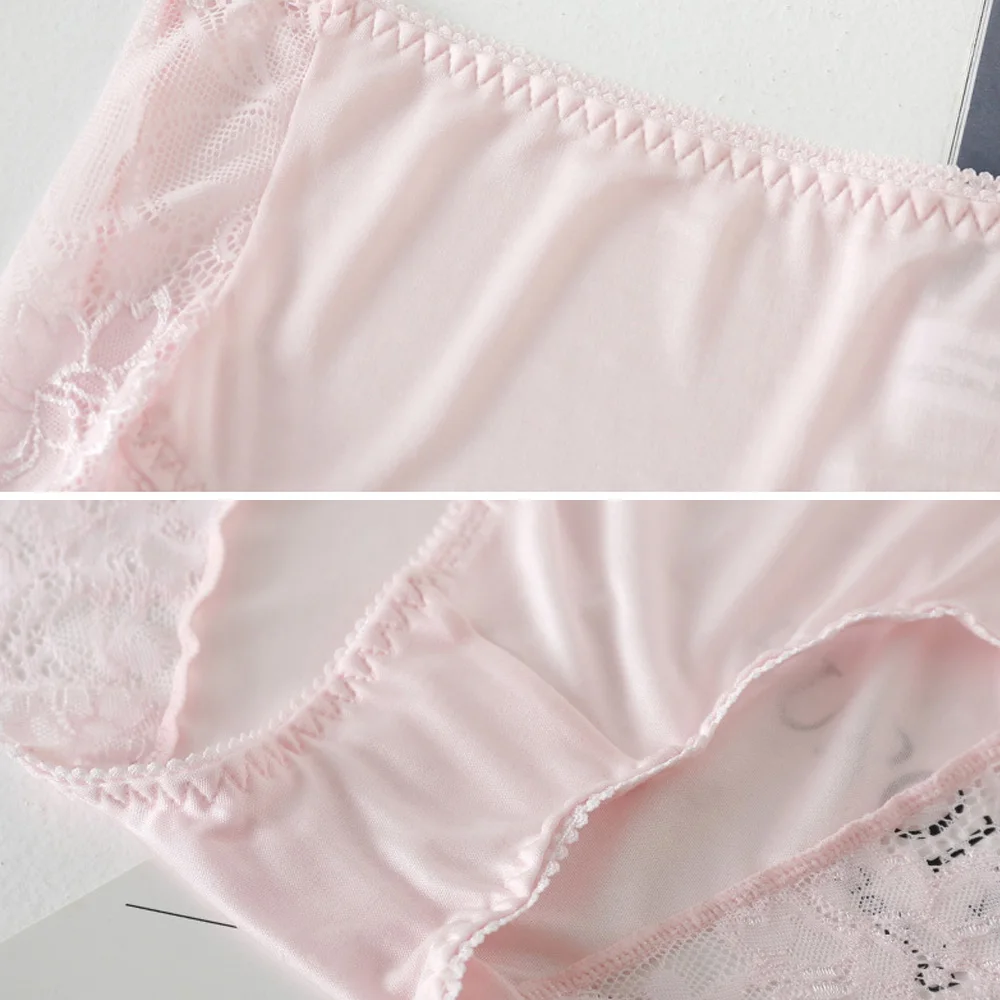 

Brand silk quality thin light style lace girls Women Panty original NICE 2018 sweet wearing Breathable 675k elastic middle rise