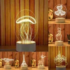 Акриловая Светодиодная лампа 3D на День святого Валентина, ночсветильник для детской комнаты, настольная лампа, домашний декор, декор для дня рождения, светильник, свадебный подарок