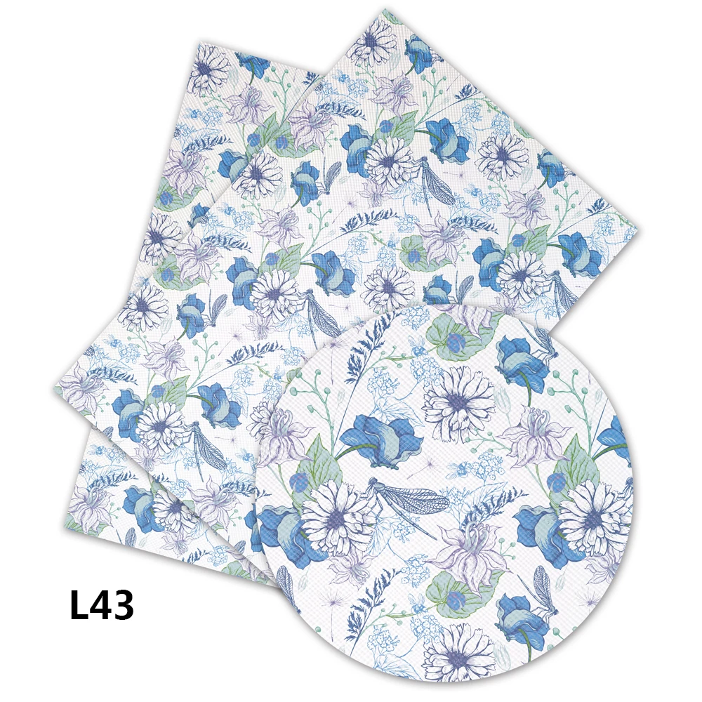 L43 Diy аксессуары 30*136 см Рождество Санта Клаус напечатано искусственная Синтетическая кожа листы для лука, DIY материалы ручной работы L43 - Цвет: L43