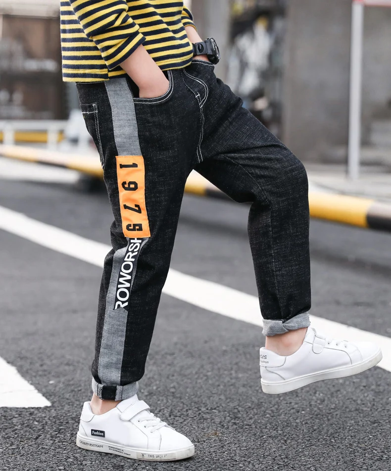 DIIMUU/узкие прямые джинсы для маленьких детей длинные джинсовые штаны мальчиков