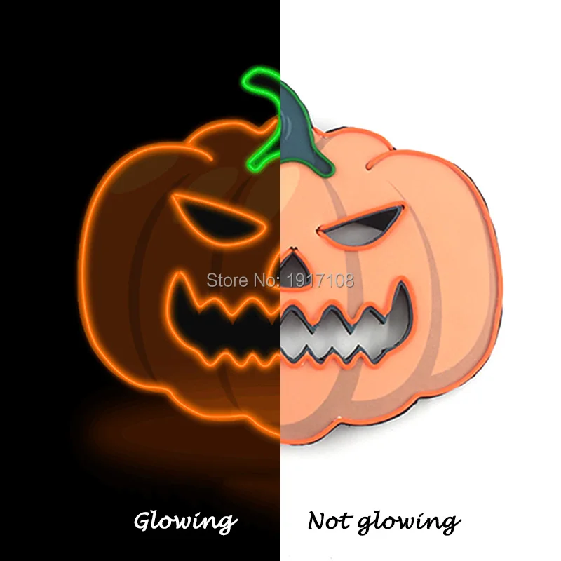 Дешевая маска в стиле тыквы из ЭВА с неоновой проволокой светодиодный