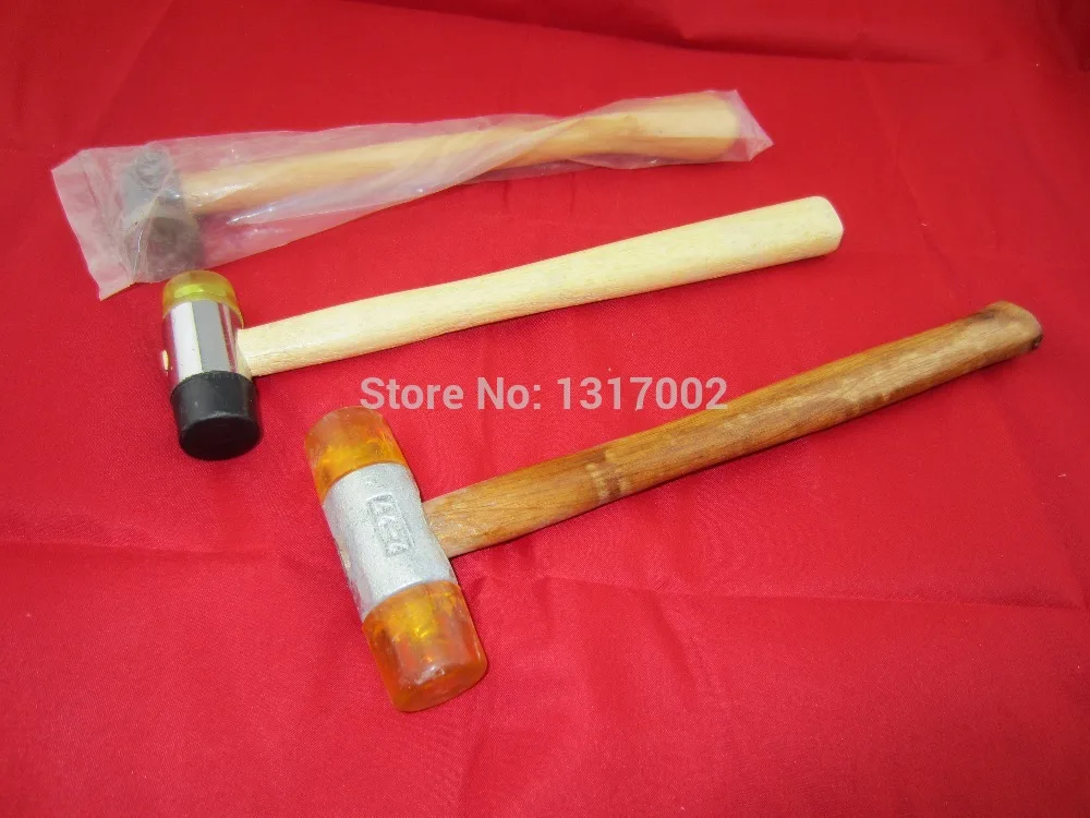 3pc/lot jewelry dental hammer with wooden handle, awl jewel tools, Rubber mallet hammer