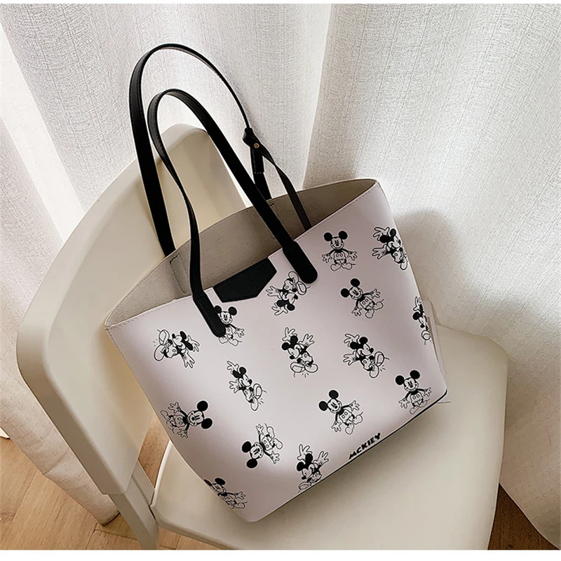 

Lady Shoulder Bag Mickey Women Messenger Shoulder Bag Girl Handbag Minnie Cartoon Shopping Bag Women Leather Handbags