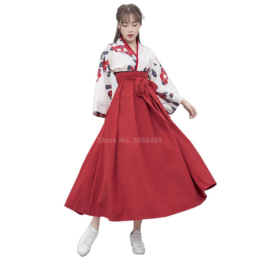 

Japanese Style Kimono Sakura Girls Yukata Traditional Costume Vintage Dress Party Japan Women Long Sleeve Fashion Outfits Haori