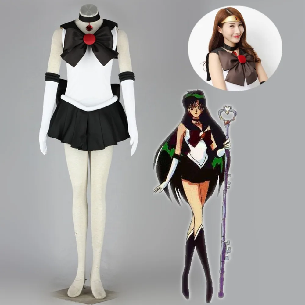 

Anime Sailor Cosplay Costume Setsuna Meiou / Sailor Pluto custom made size Dress High Quality