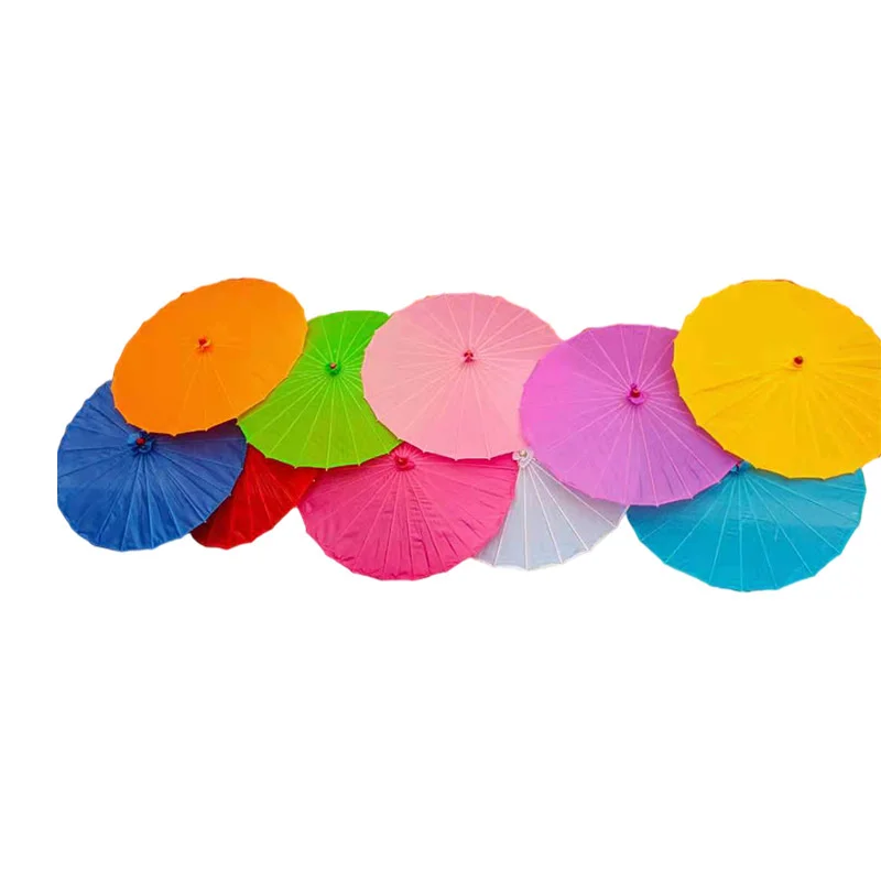 Paraguas chino de tela s&oacute;lida, sombrilla decorativa cl&aacute;sica de seda japonesa, accesorios de seda, artesan&iacute;a de baile, 10 piezas-4