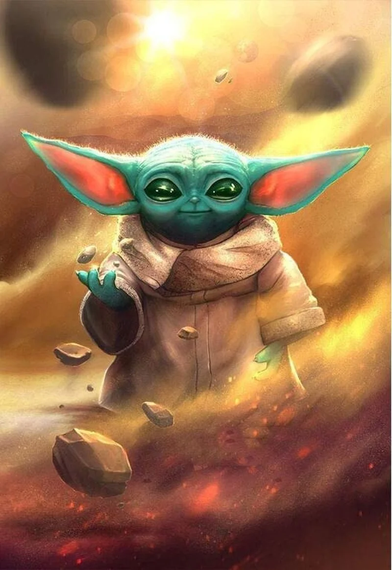 Алмазная вышивка Yoda Grogu полностью круглая 5D сделай сам мандалор украшение для