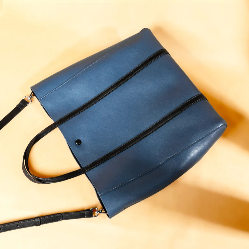 Модная женская сумка из спилка вместительная сумка-тоут большая на плечо