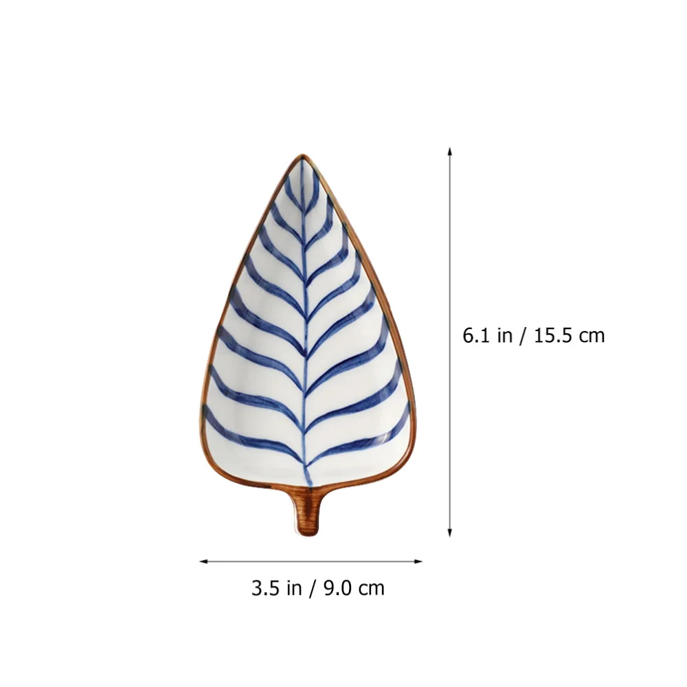 

Leaf Shape Side Food Serving Plate Ceramic Snack Dish Household Tableware